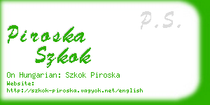 piroska szkok business card